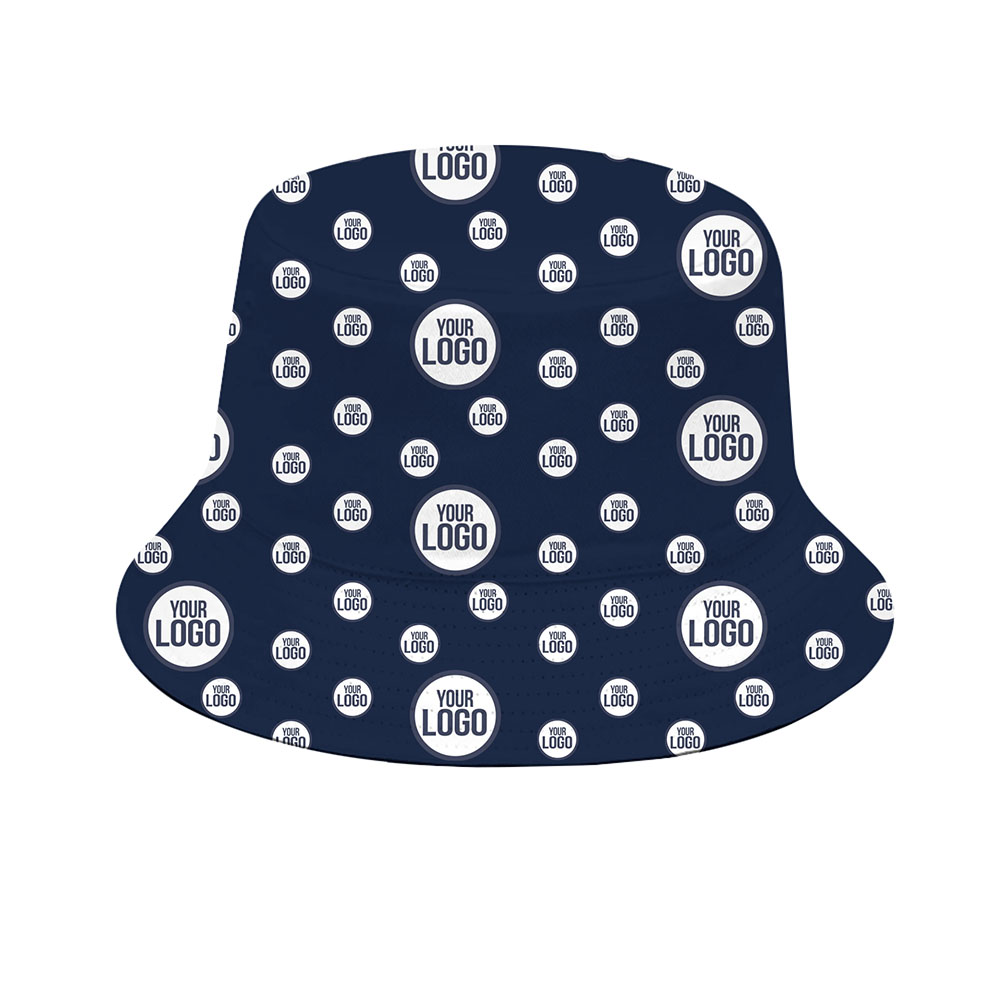 Minimalist Logo Pattern Bucket Hat With Preview