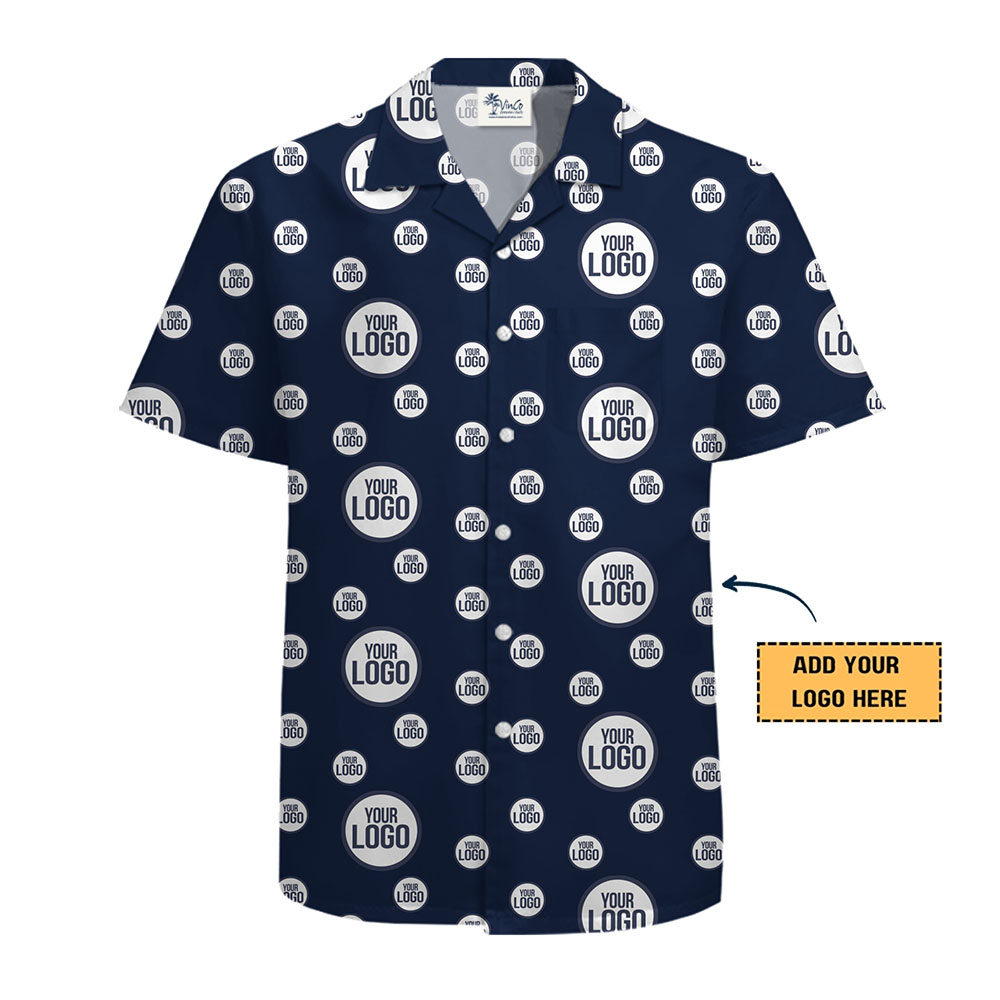 Personalized All Over Logo Button Up Shirt With Preview