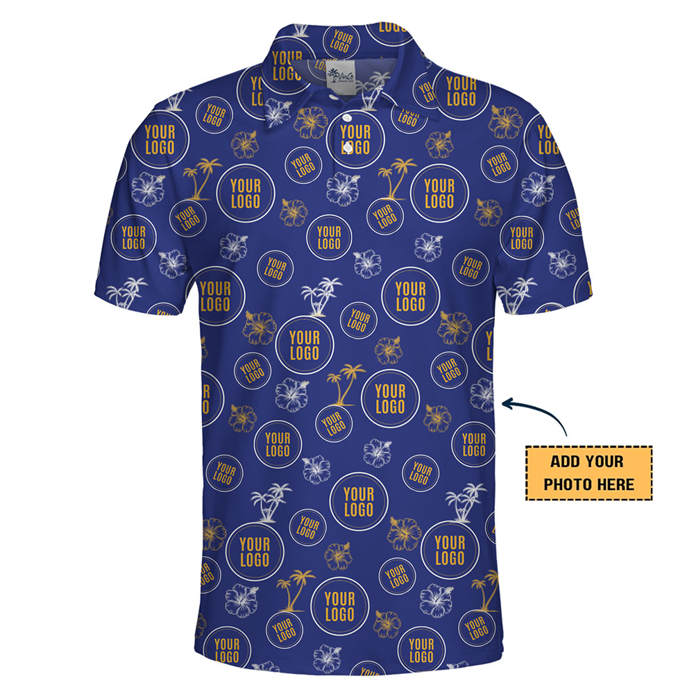 Company Event Tropical Logo Collared Polo Shirt