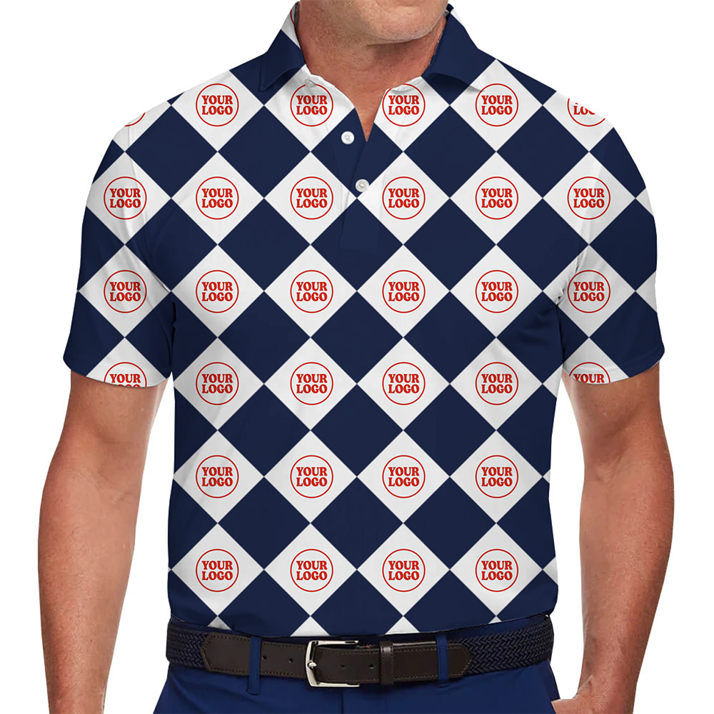 [12 Colors] Custom Argyle Golf Polo Shirt With Logo - variant image 1