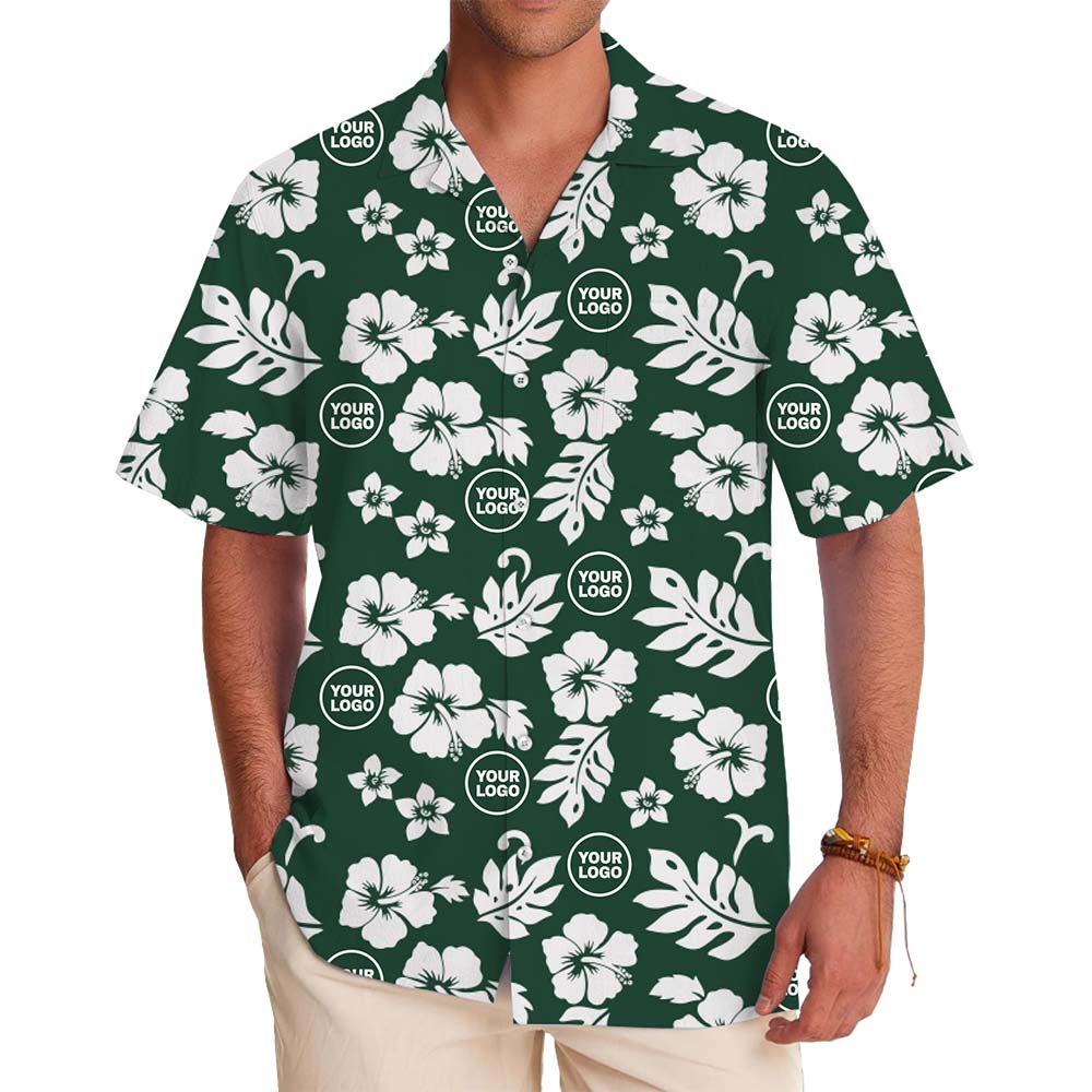 Green Hibiscus Flower Shirt With Custom Photo - variant image 1