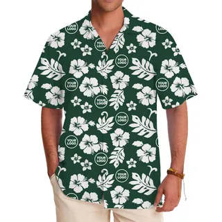 Green Hibiscus Flower Shirt With Custom Photo
