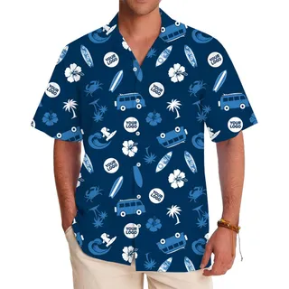 Custom Blue Beach Shirts With Instant Preview