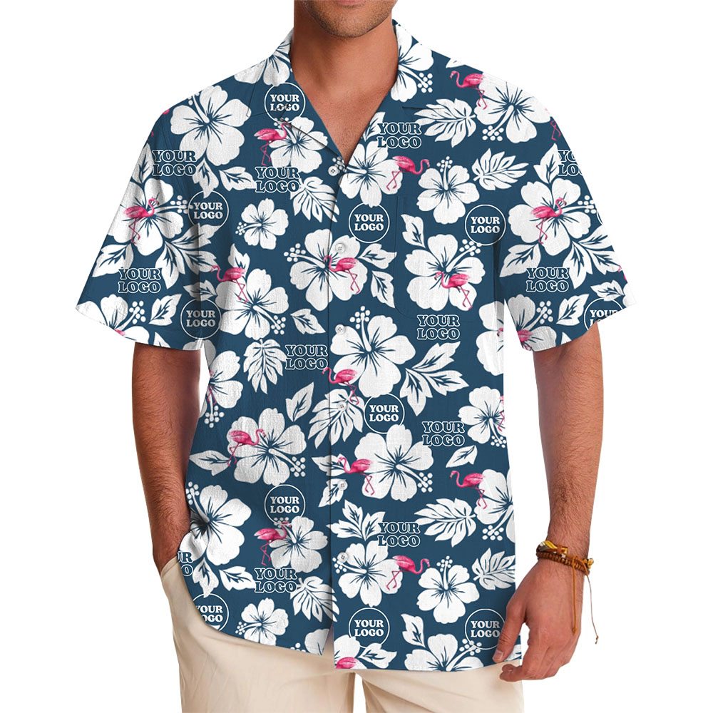 Hibiscus Breeze Custom Logo Hawaiian Shirt With Preview - variant image 1