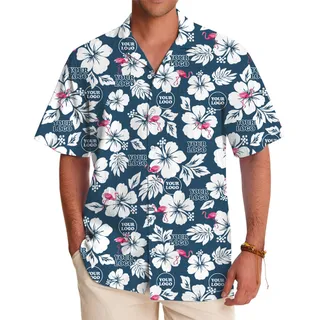 Hibiscus Breeze Custom Logo Hawaiian Shirt With Preview
