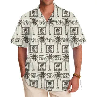 Retro Tropical Palm Tree Hawaiian Shirt Custom Logo