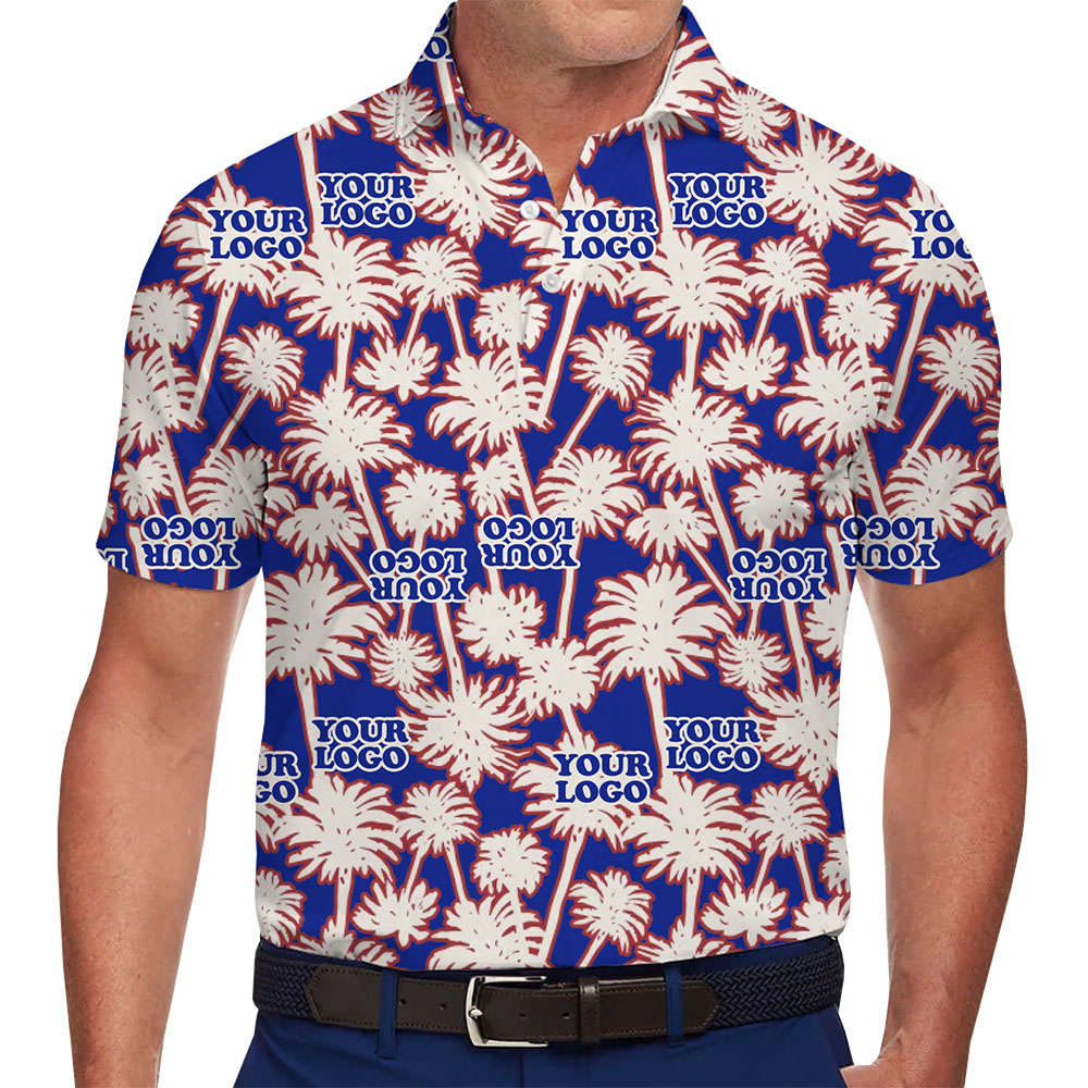 Custom Logo Palm Paradise Collared Polo Shirt - variant image 1