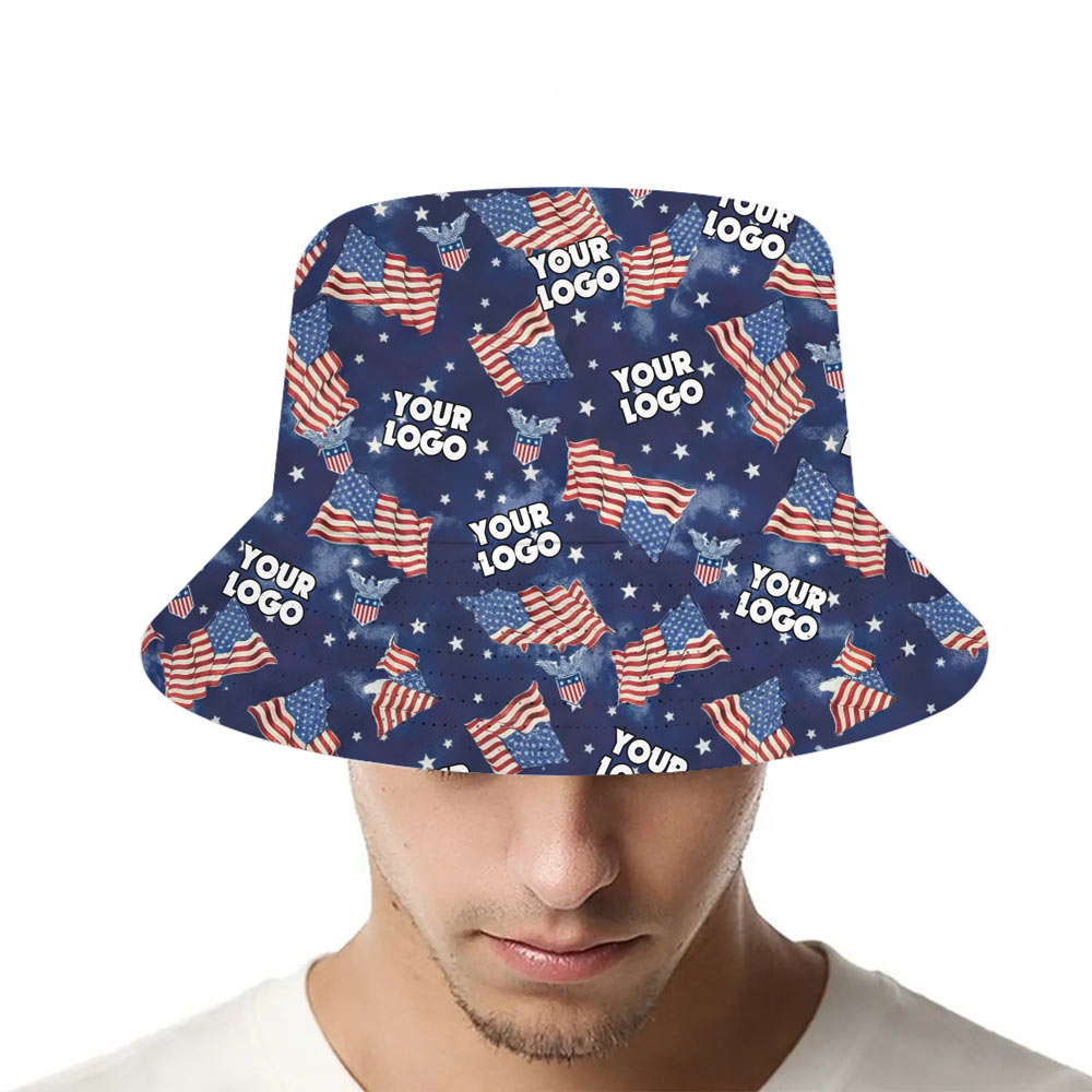 Patriotic Custom Logo Hat American Flag - variant image 1