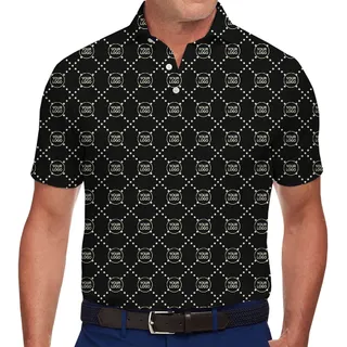 Classic Custom Logo Grid Collared Polo Shirt