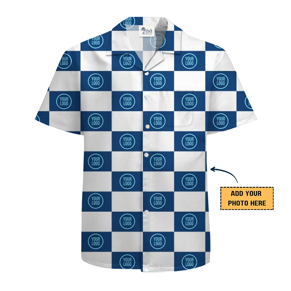 [11 Colors] Checkered Pattern Hawaiian Shirt With Custom Logo