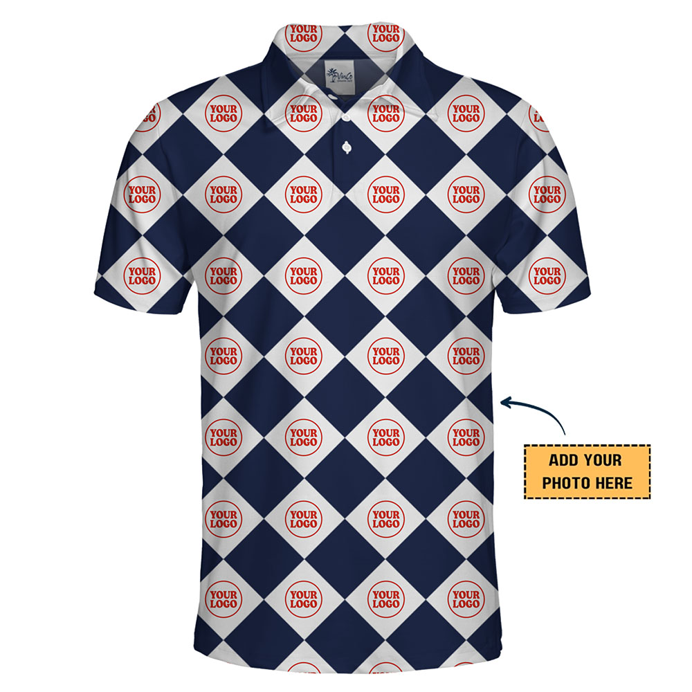[12 Colors] Custom Argyle Golf Polo Shirt With Logo