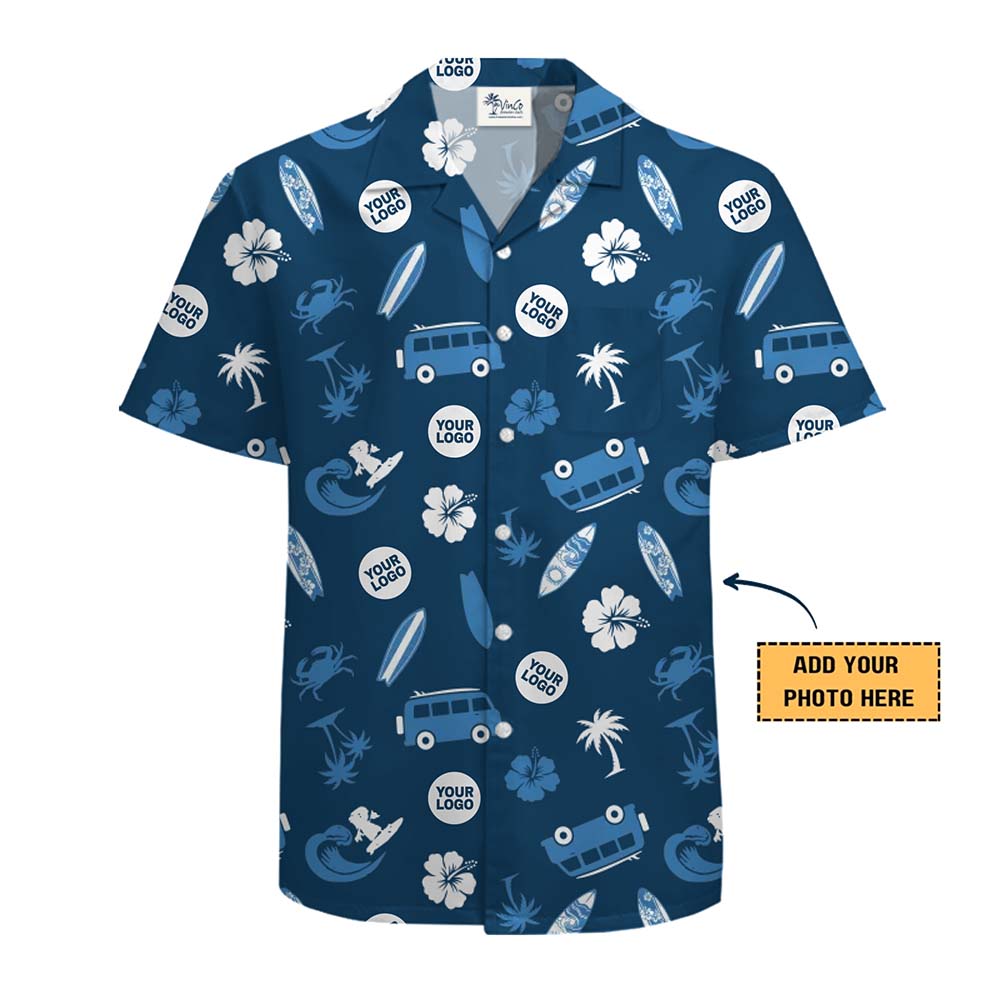 Custom Blue Beach Shirts With Instant Preview