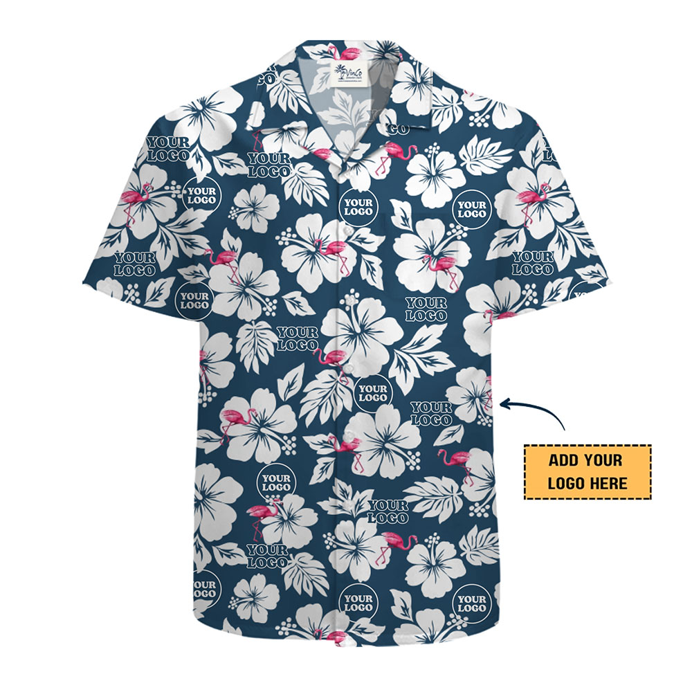 Hibiscus Breeze Custom Logo Hawaiian Shirt With Preview