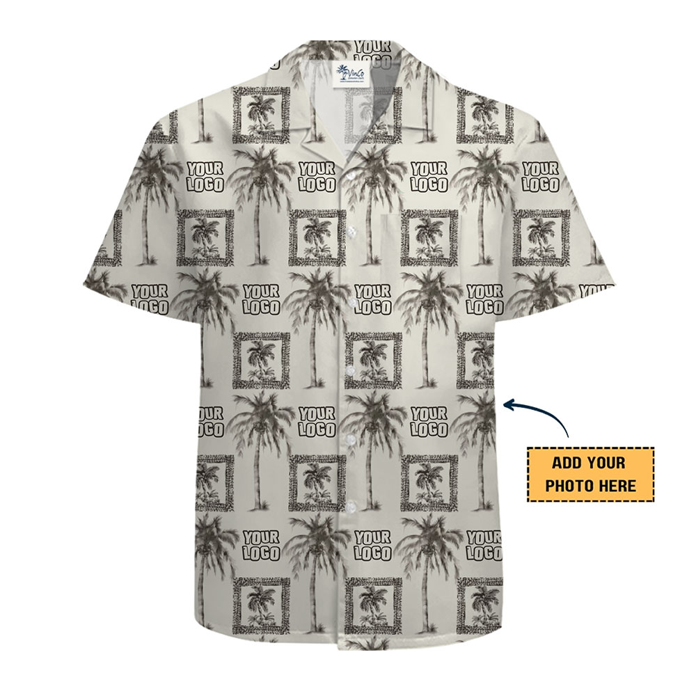 Retro Tropical Palm Tree Hawaiian Shirt Custom Logo