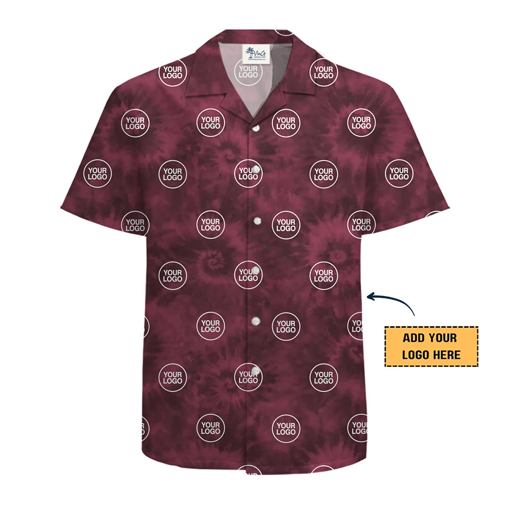 Custom Logo Tie‑Dye Hawaiian Shirt With Preview