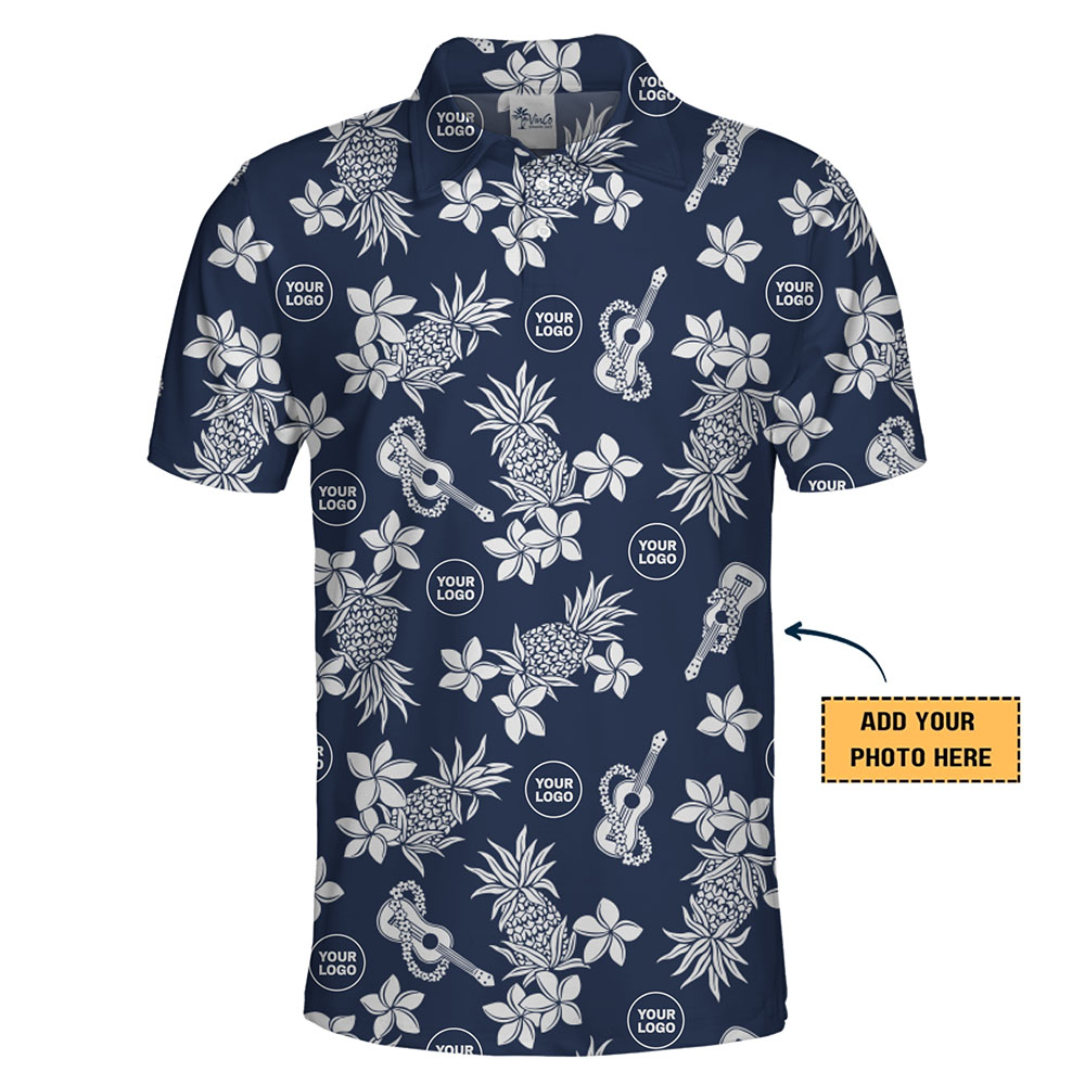 Customize Navy Pineapple Polo Shirt With Business Logo