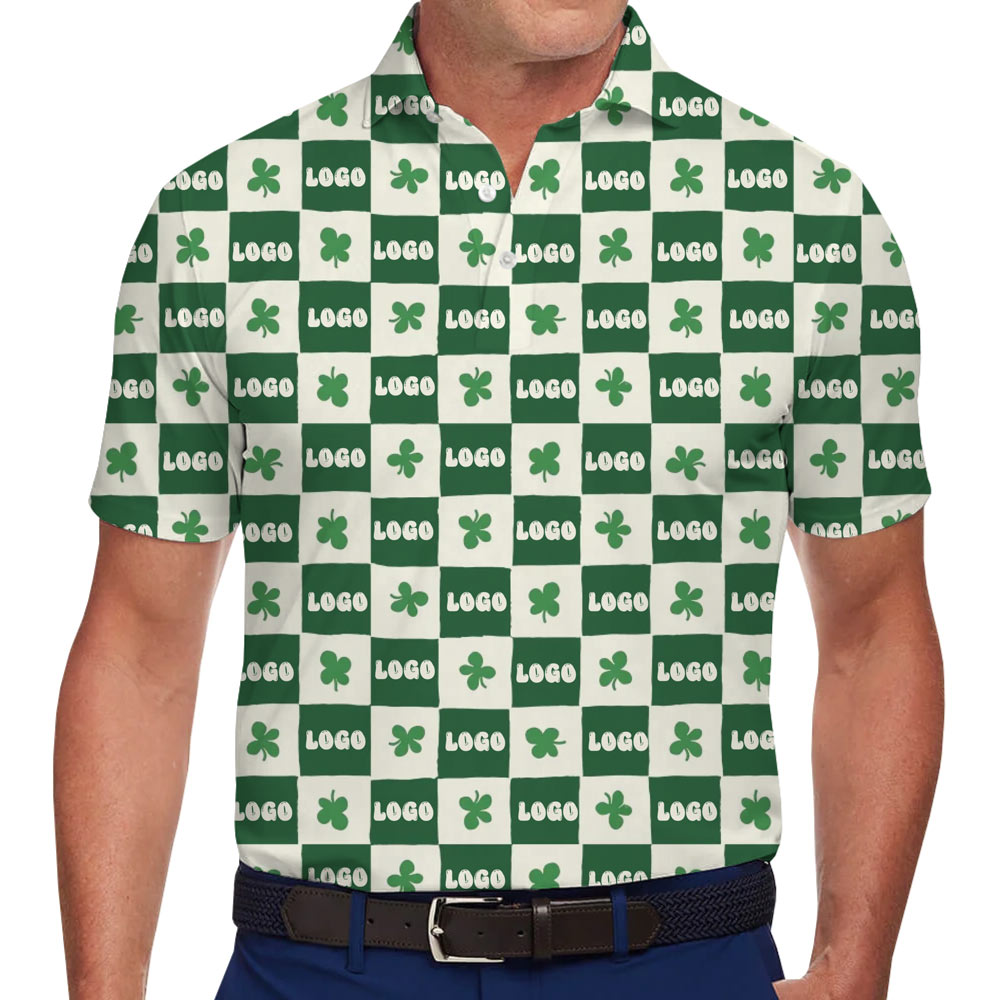 Custom Logo Checkerboard Shamrock Polo Shirt - variant image 1
