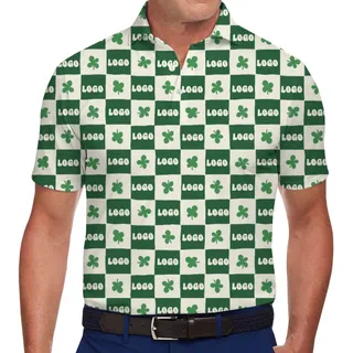 Custom Logo Checkerboard Shamrock Polo Shirt
