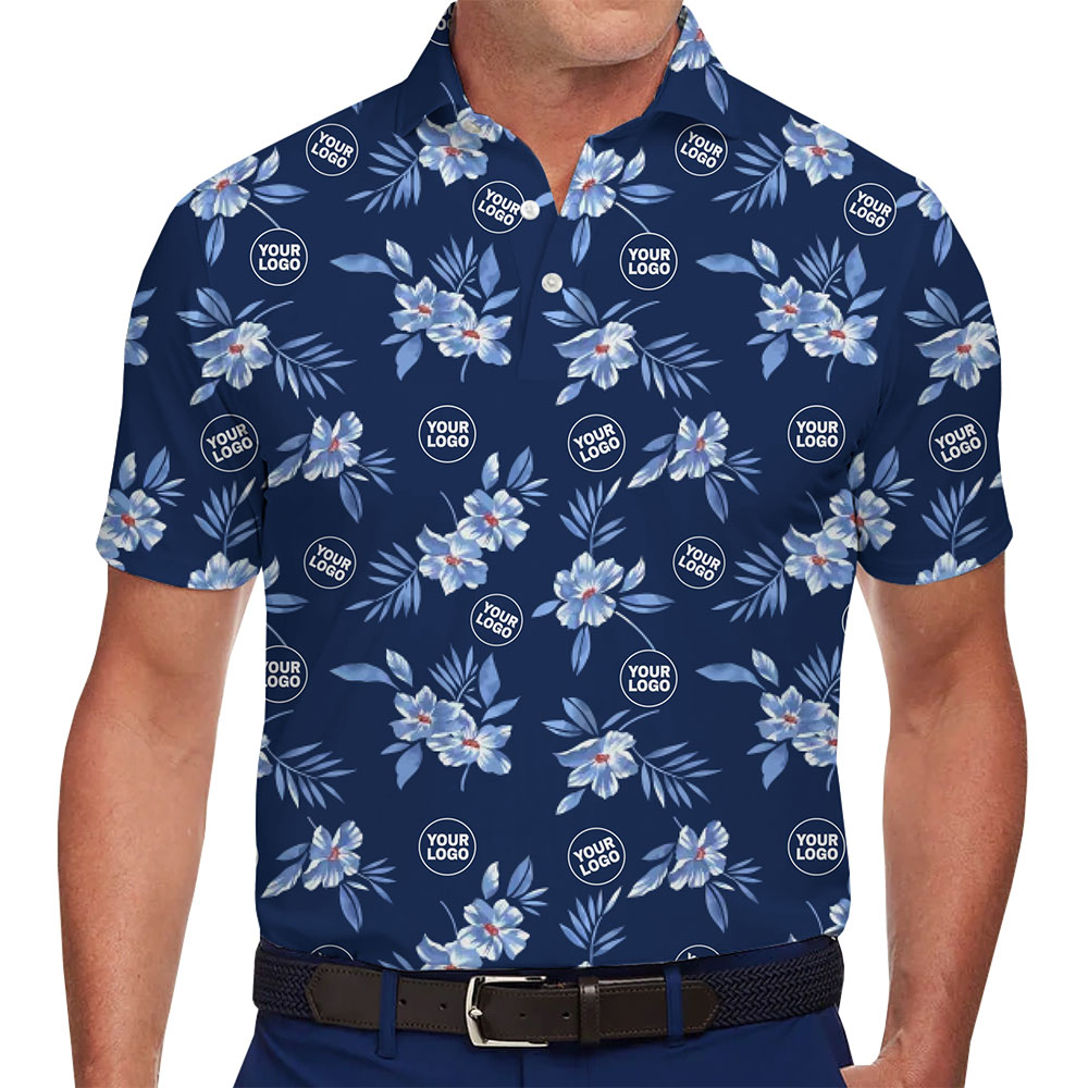 Custom Multi-Logo Floral Polo Shirt for Teams and Events - variant image 1