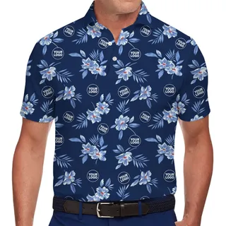 Custom Multi-Logo Floral Polo Shirt for Teams and Events