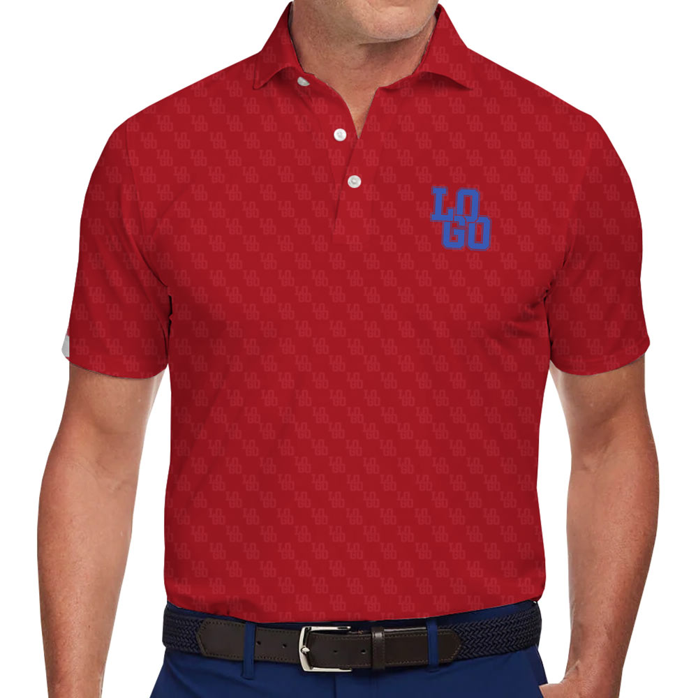 Custom Chest And Pattern Logo Polo Shirt - variant image 1