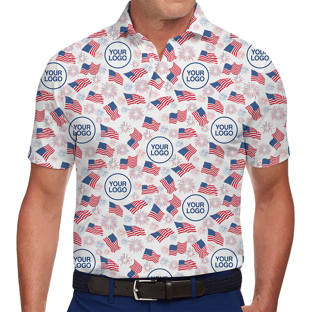 Personalized Independence Day Polo Shirt With Company Logo - variant image 1