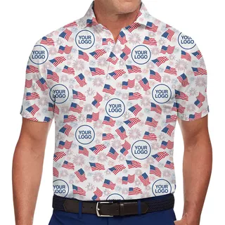Personalized Independence Day Polo Shirt With Company Logo