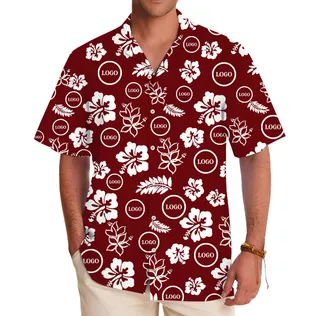 Custom Floral Hawaiian Shirt With Company Logo and Color