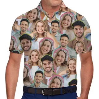 Colorful Customized Collared Polo Shirt With Multiple Faces