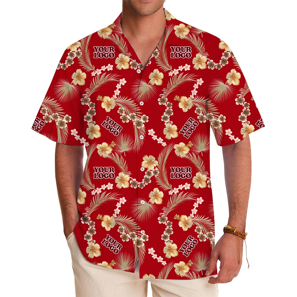 Stunning Custom Logo Lei Hibiscus Hawaiian Shirt With Live Preview - variant image 1