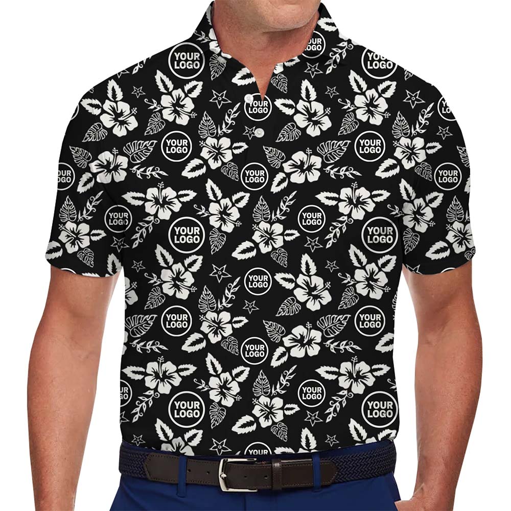 Basic Hibiscus Polo Shirts With Plus Size And Custom Logo - variant image 1