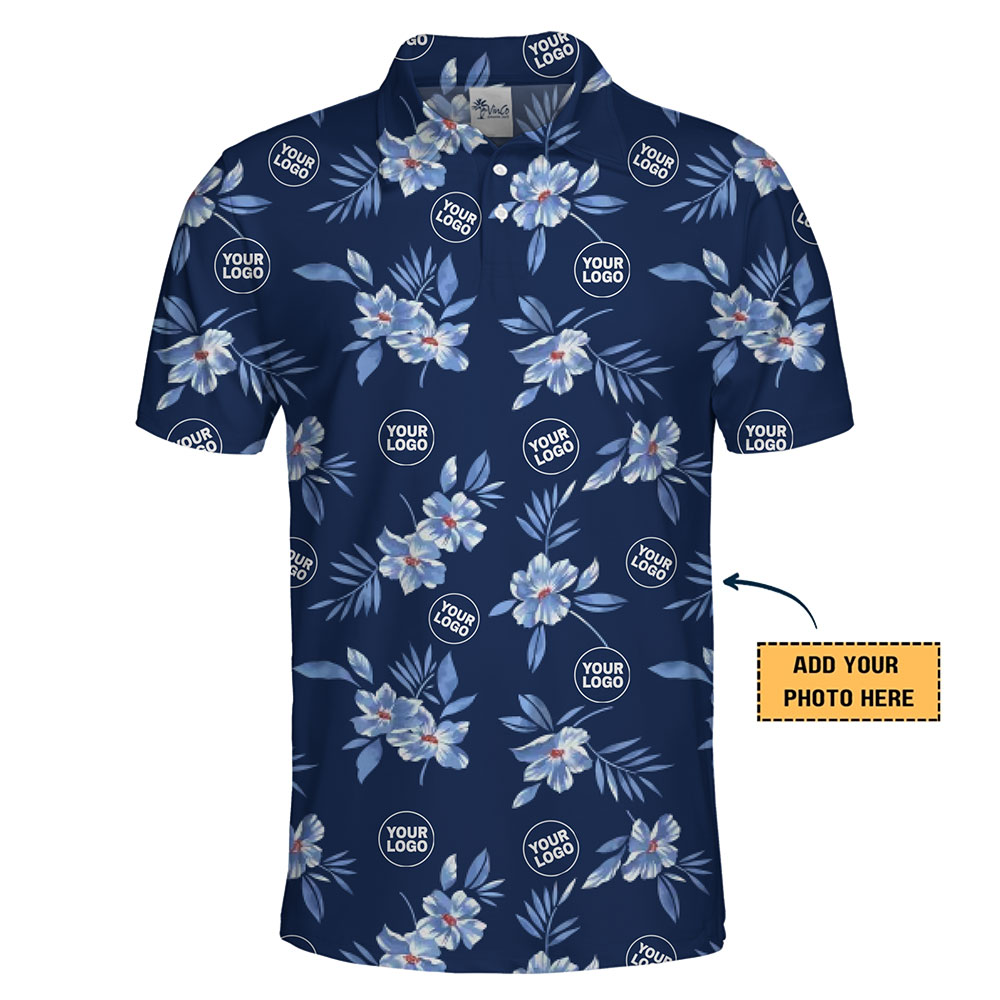 Custom Multi-Logo Floral Polo Shirt for Teams and Events