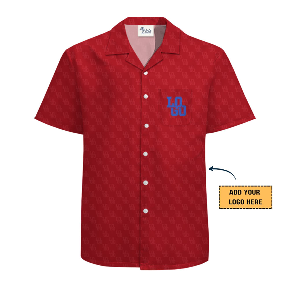 Custom Logo Patterns And Chest Hawaiian Shirt