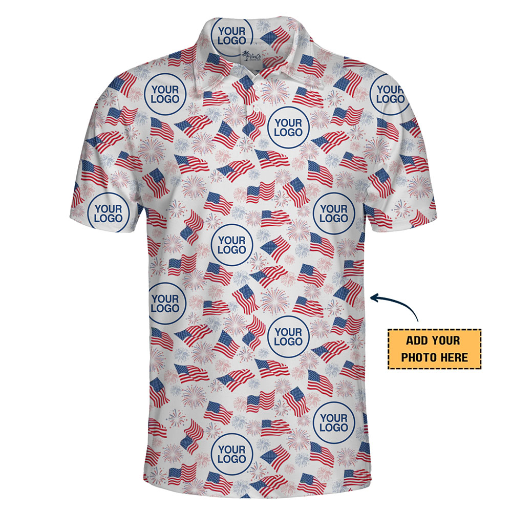 Personalized Independence Day Polo Shirt With Company Logo