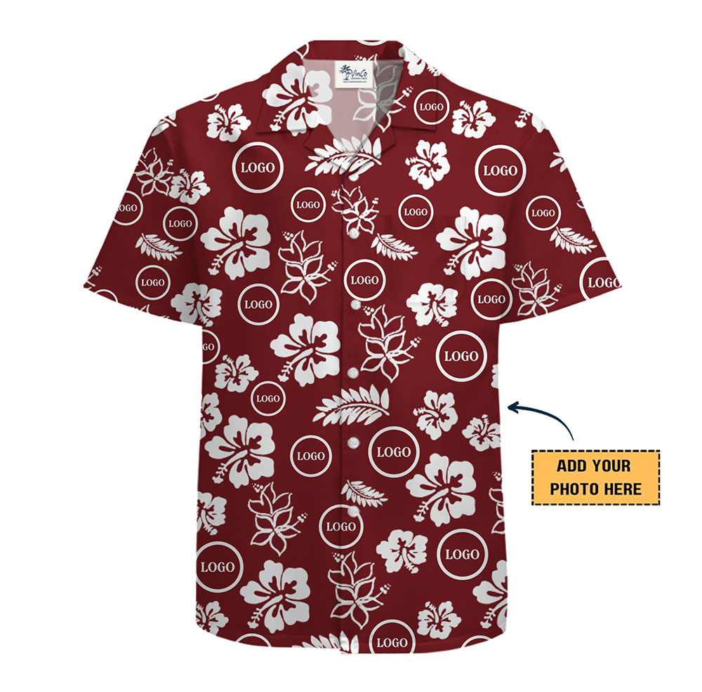 Custom Floral Hawaiian Shirt With Company Logo and Color