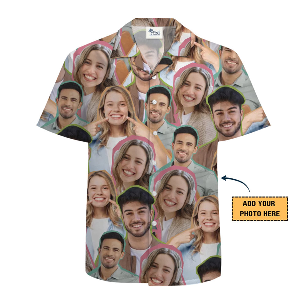 Custom Multiple Faces Hawaiian Shirt With Preview