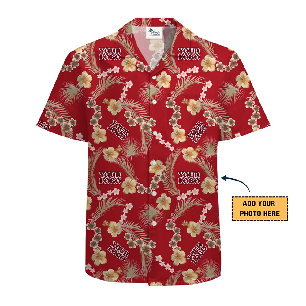 Stunning Custom Logo Lei Hibiscus Hawaiian Shirt With Live Preview