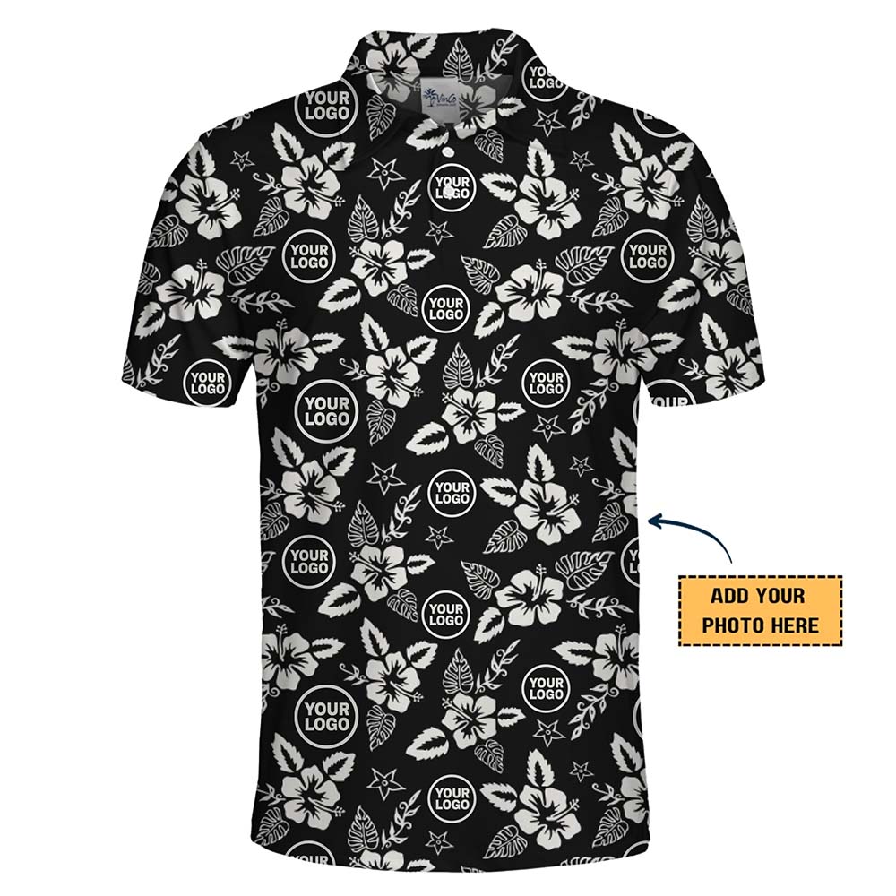 Basic Hibiscus Polo Shirts With Plus Size And Custom Logo