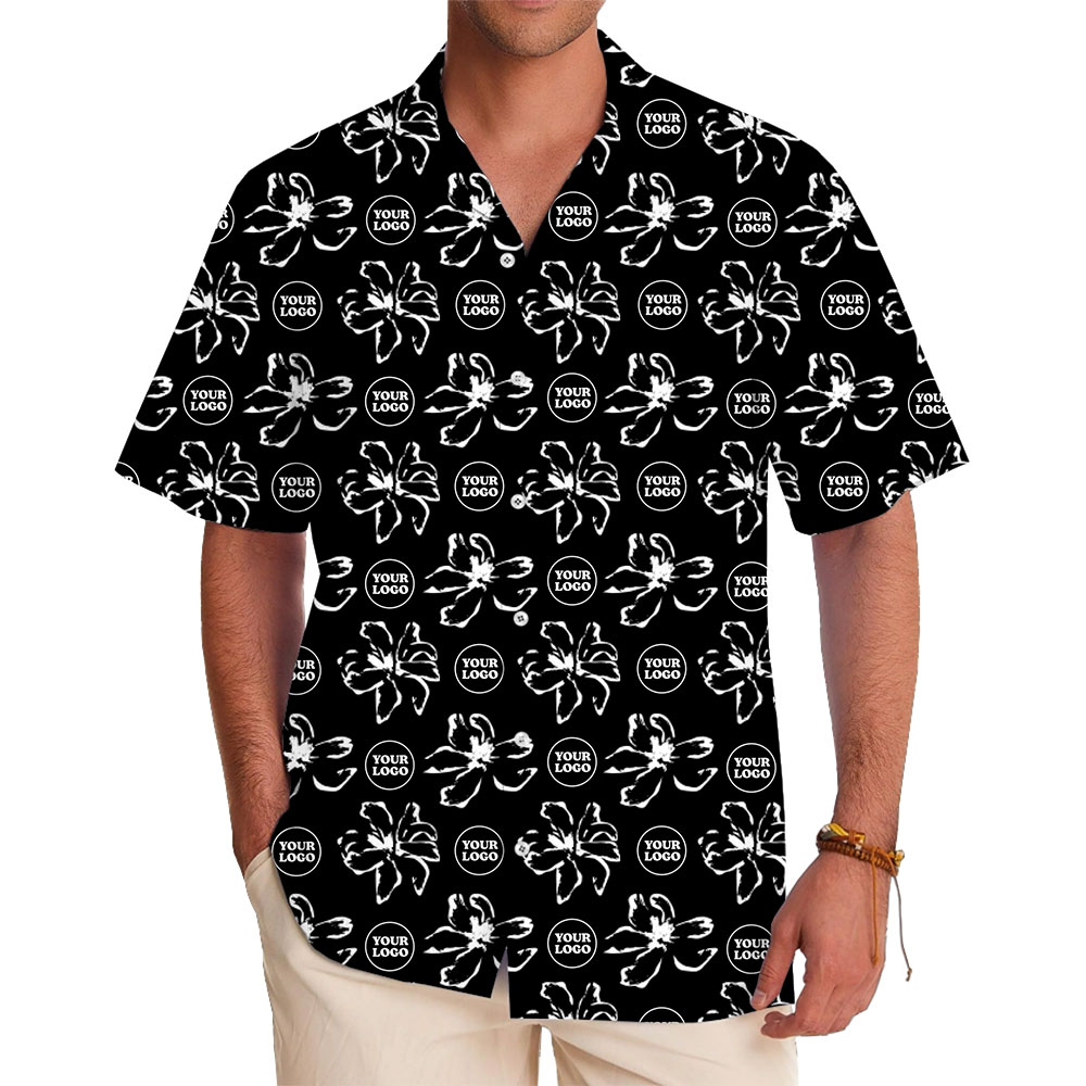 Custom Logo Midnight Bloom Hawaiian Shirt - variant image 1