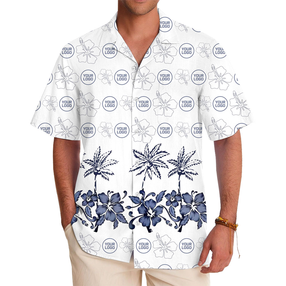 Custom Logo Coastal Elegance Hawaiian Shirt - variant image 1