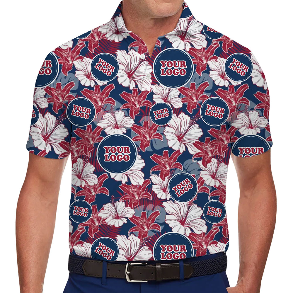 Custom Logo Patriotic Hibiscus Polo Shirt - variant image 1