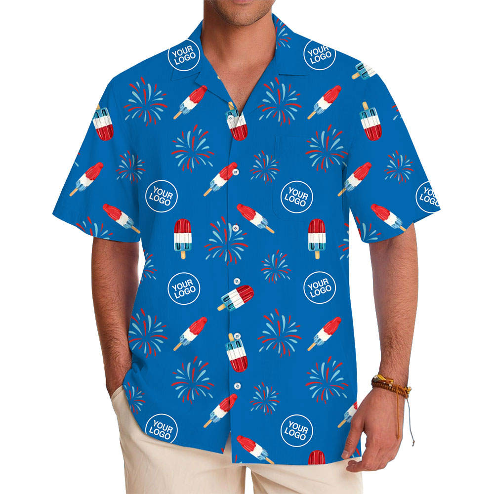Custom Logo Fireworks Hawaiian Shirt - variant image 1