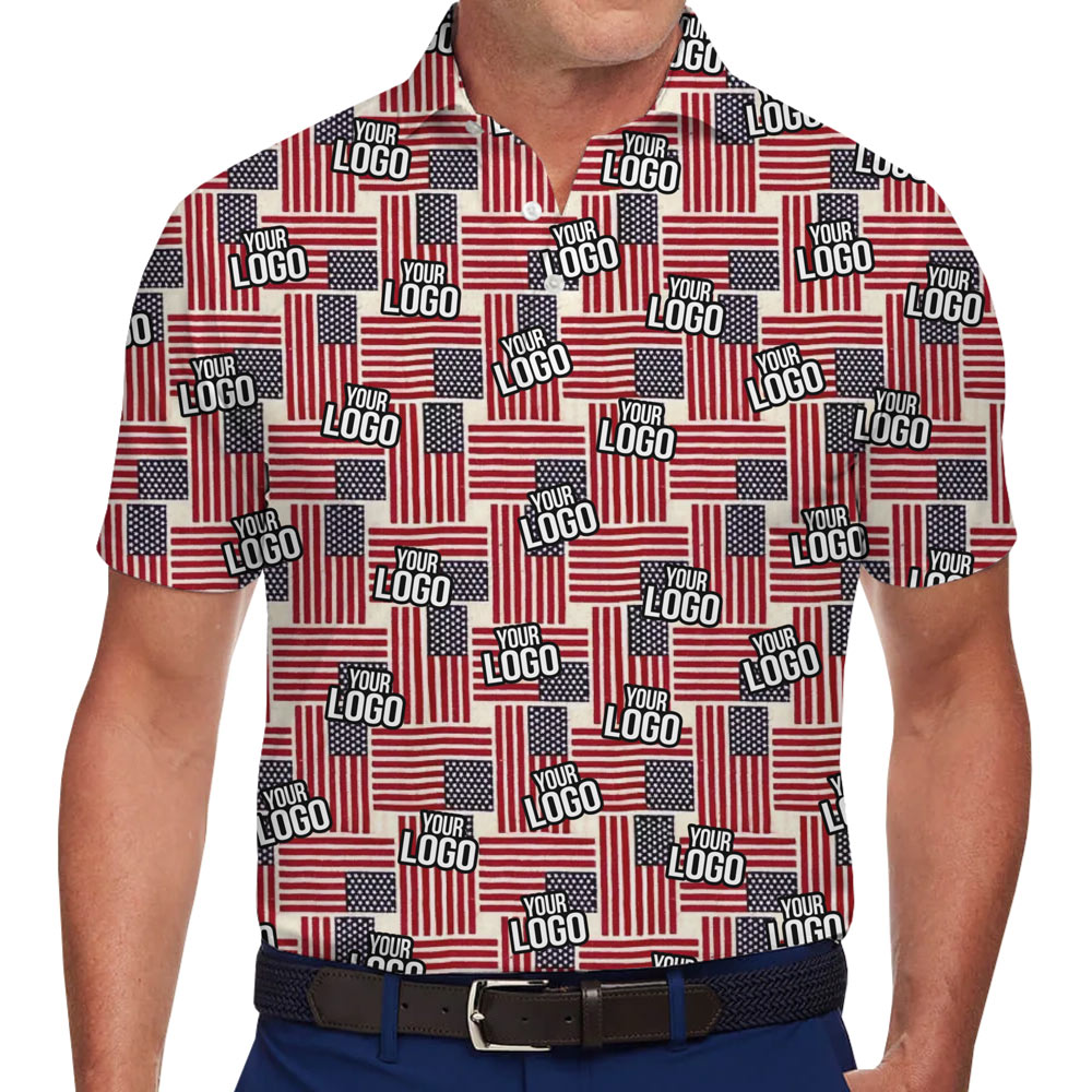Patriotic Logo Print Collared Polo Shirt - variant image 1