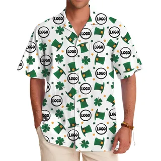 [Live Preview] Hawaiian Shirt St. Patrick Custom Logo Lucky Shamrock