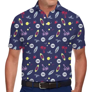 Elite Personalized Surf Icon Polo Shirt With Live Preview
