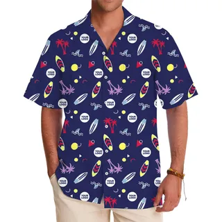 Dynamic Personalized Surf Icon Hawaiian Shirt With Live Preview
