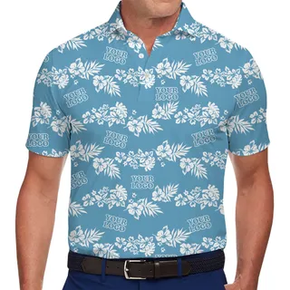 Custom Company Logo Floral Polo Shirt With Instant Preview
