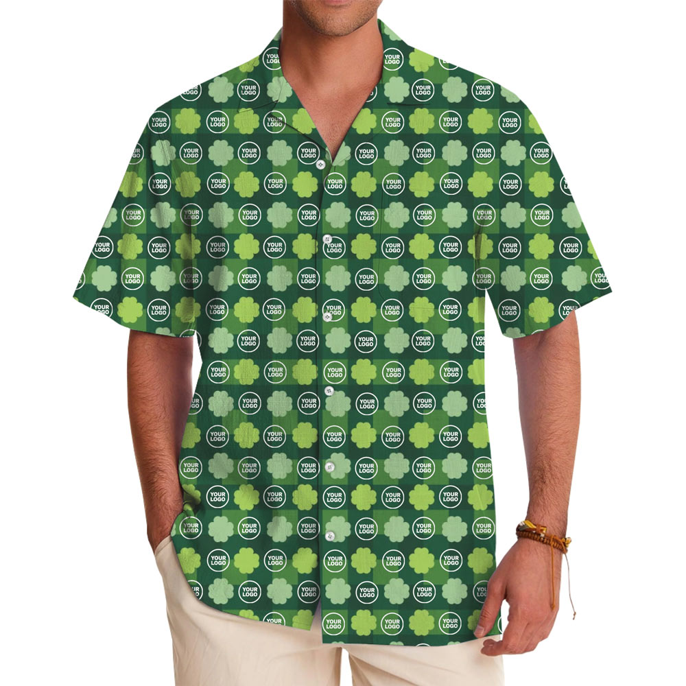 [Live Preview] St. Patrick Lucky Leprechaun Hawaiian Shirt Custom Logo - variant image 1