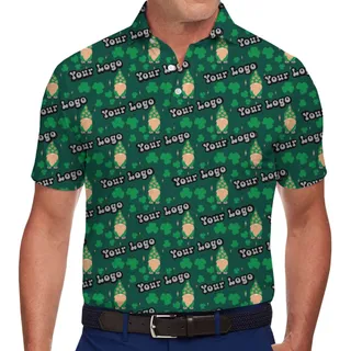 [Live Preview] Custom Logo Polo Shirt St. Patrick’s Day Leprechaun