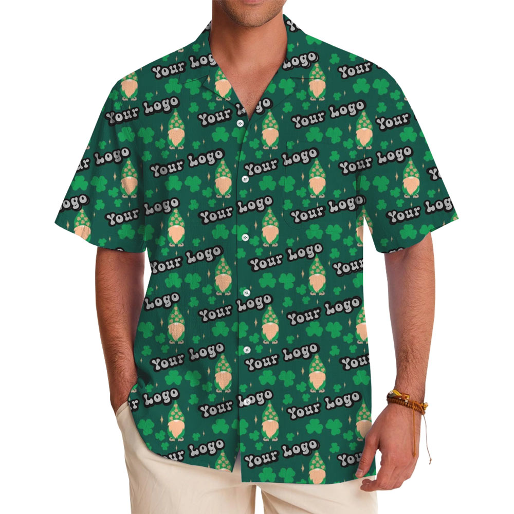 [Live Preview] Custom Logo St. Patrick’s Day Leprechaun Hawaiian Shirt - variant image 1
